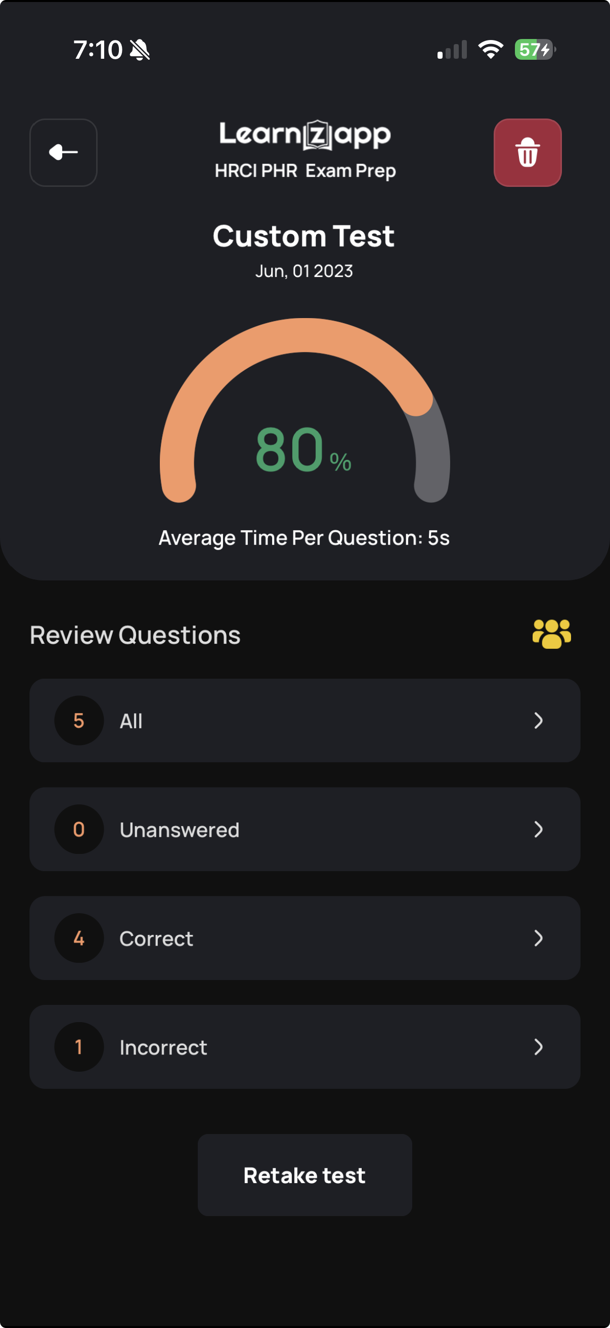 Score, Breakdown, Retake